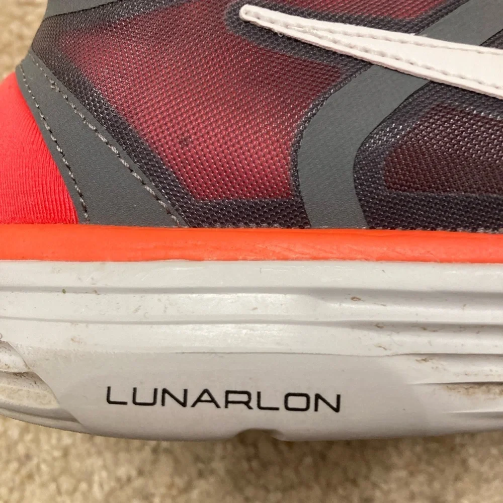 3/$20 Nike Fly Knit Lunarlon Running Shoes Sneakers, Women’s, Orange and Gray 10